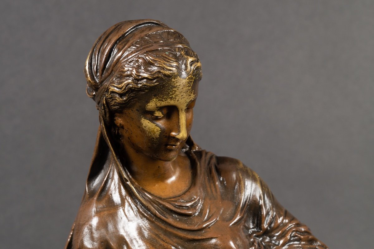 Mère Et Enfant, Mathurin Moreau (1822-1912), Bronze, France, 2e Moitié Du XIXe Siècle. -photo-5