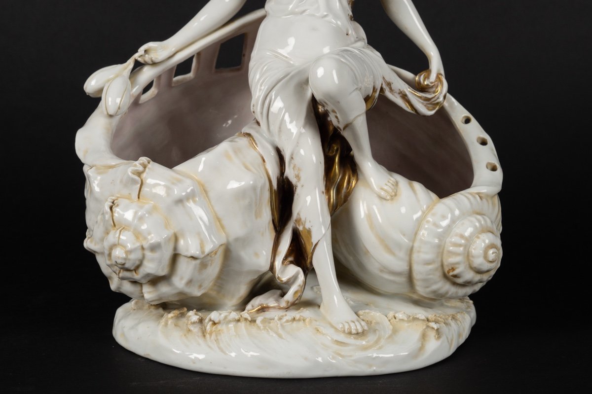 Cup With Nereid, Art Nouveau, Sitzendorf, Germany, Circa 1900-photo-2