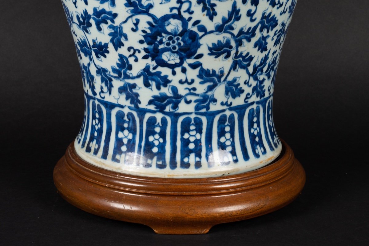 Vase With Lid In Blue And White Porcelain, China For Vietnam, Late 19th Century.-photo-4