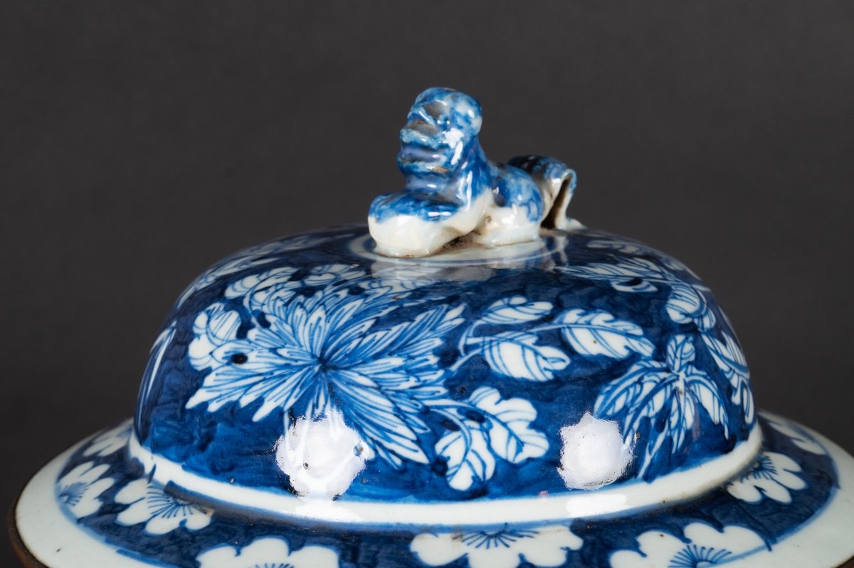 Vase Avec Couvercle En Porcelaine Bleue Et Blanche, Chine Pour Le Vietnam, Fin Du XIXe Siècle. -photo-6