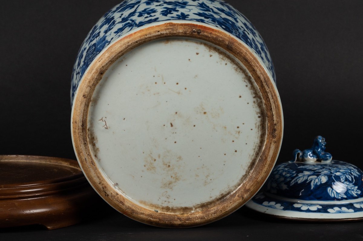 Vase Avec Couvercle En Porcelaine Bleue Et Blanche, Chine Pour Le Vietnam, Fin Du XIXe Siècle. -photo-8