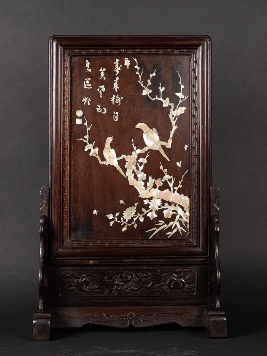 Table Screen Inlaid With Mother-of-pearl, China, Qing Dynasty, 19th Century. -photo-2