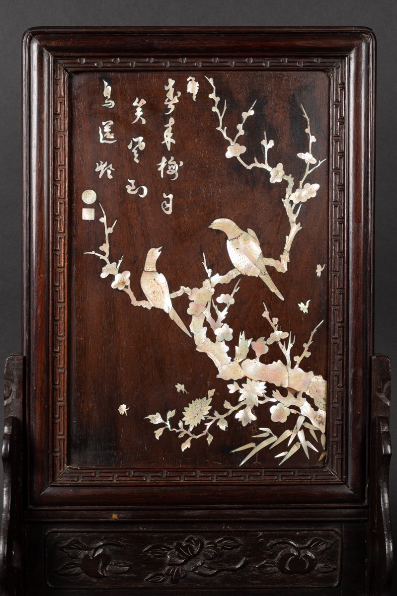 Table Screen Inlaid With Mother-of-pearl, China, Qing Dynasty, 19th Century. -photo-2