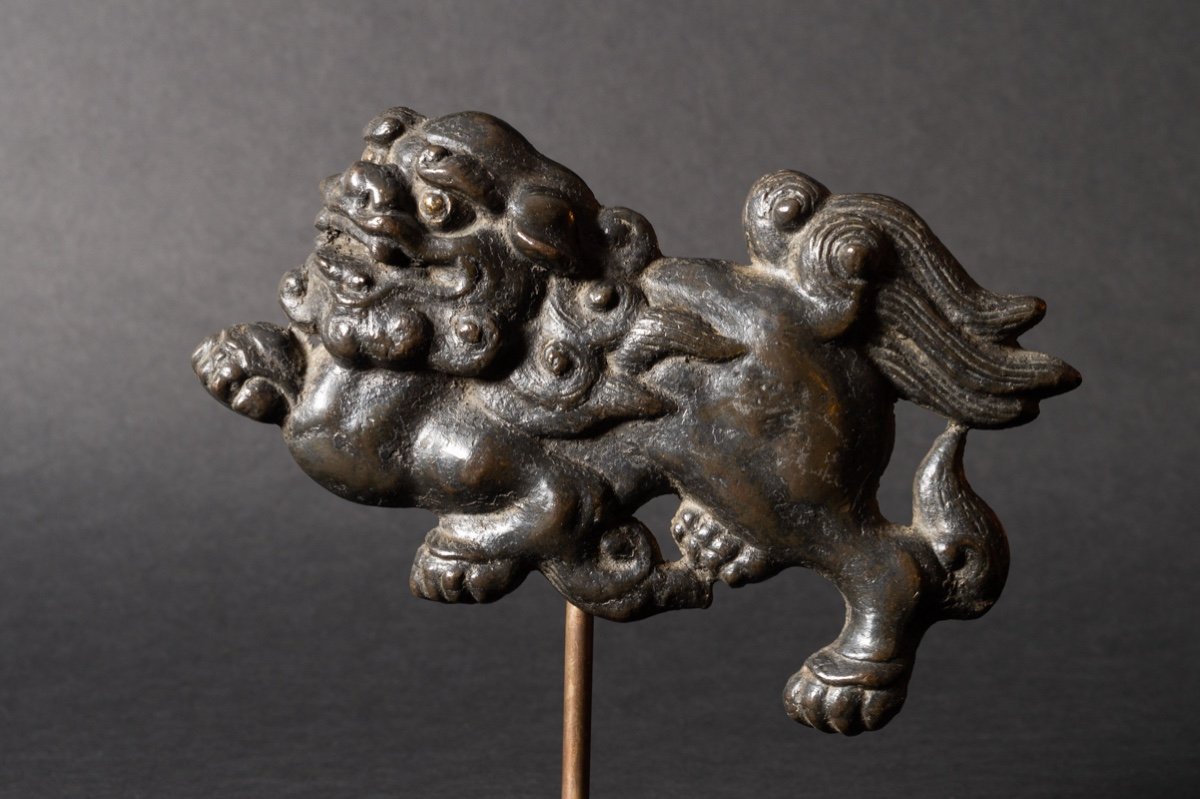 Komainu - Lion-chien, Bronze, Japon, époque Edo (1603-1868). -photo-3