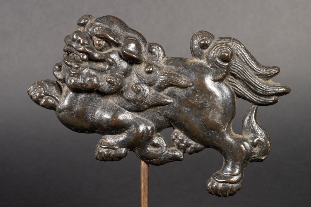 Komainu - Lion-chien, Bronze, Japon, époque Edo (1603-1868). -photo-2