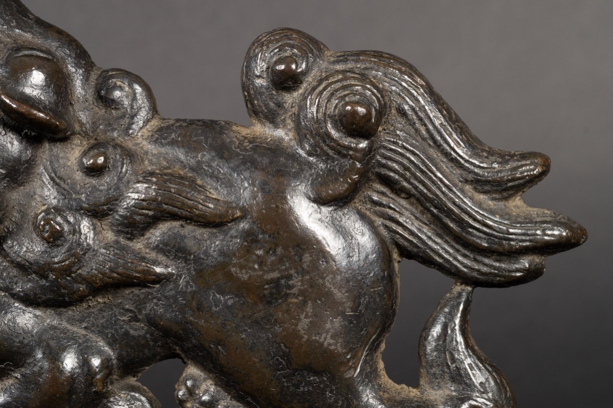 Komainu - Lion-chien, Bronze, Japon, époque Edo (1603-1868). -photo-4