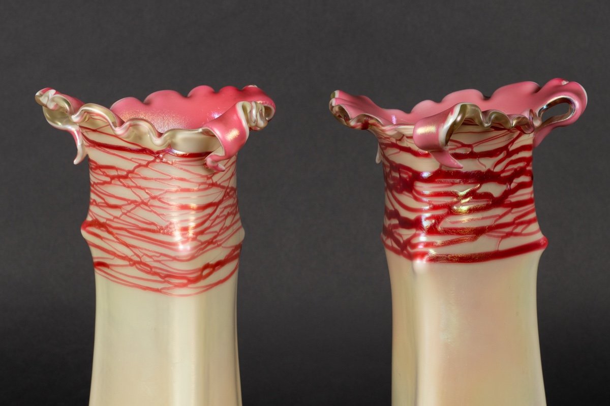 Pair Of Vases, Pallme König & Habel, Bohemia, Circa 1900-photo-4