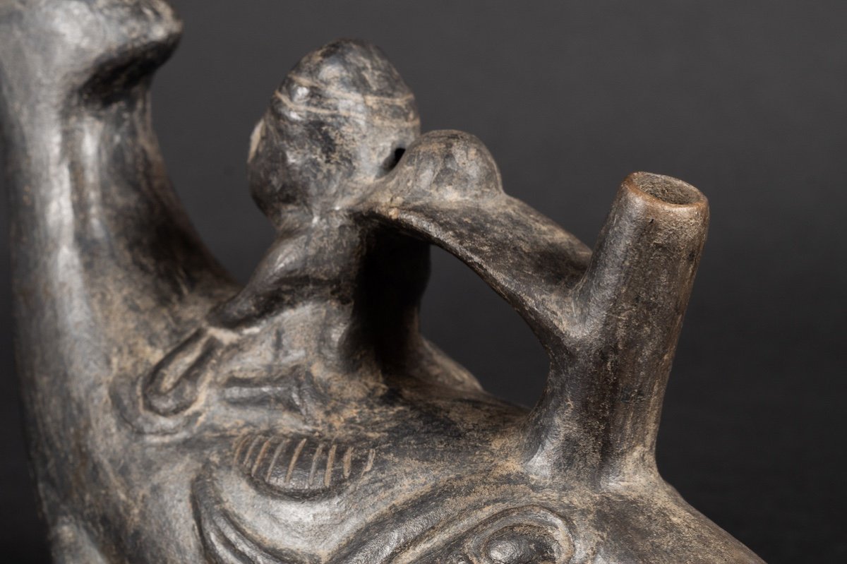 Vase With A Fisherman On A Boat, Peru, Chimu, 10th To 15th Century, Pre-columbian Culture.  -photo-5