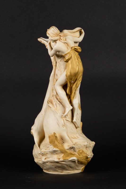 Vase - Nymph On A Shell, Royal Dux, Circa 1900.   -photo-4