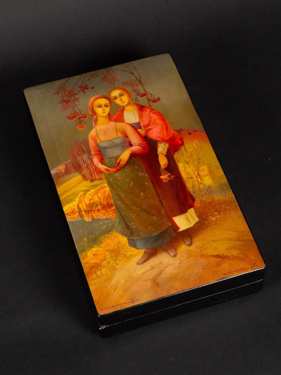 Coffret Peint, Yuri Karapayev (1936-2009), Russie, XXe Siècle.   -photo-4