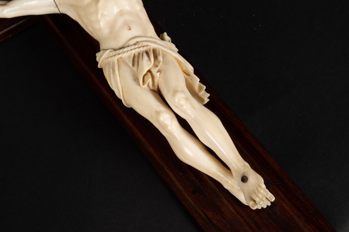 Crucifix On Rosewood Cross, France, 2nd Half Of The 19th Century.  -photo-1
