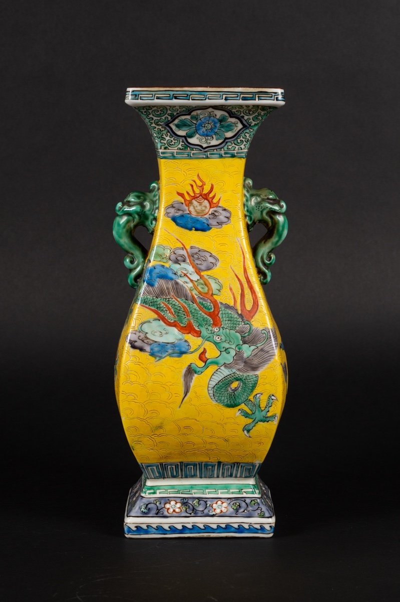 Vase Avec Dragon, Kutani, Japon, époque Mejji (1868-1912).   -photo-3