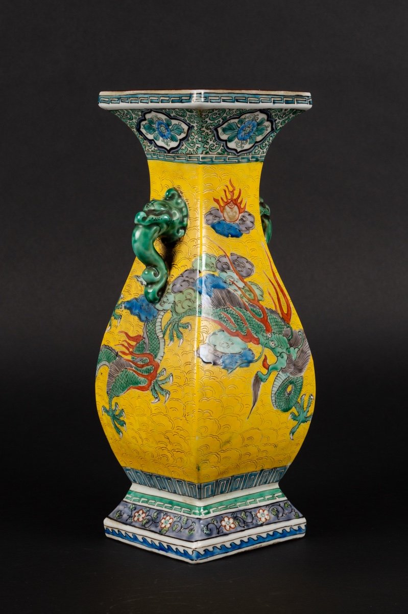 Vase Avec Dragon, Kutani, Japon, époque Mejji (1868-1912).   -photo-4