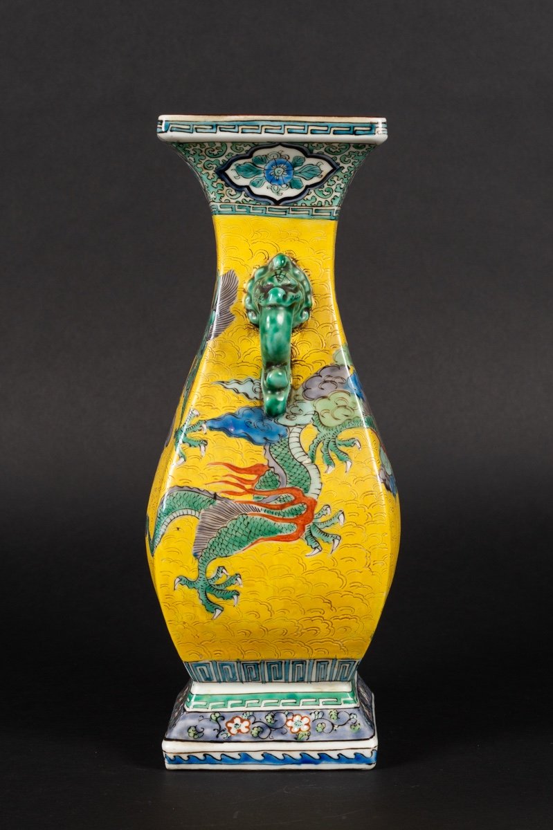 Vase Avec Dragon, Kutani, Japon, époque Mejji (1868-1912).   -photo-1