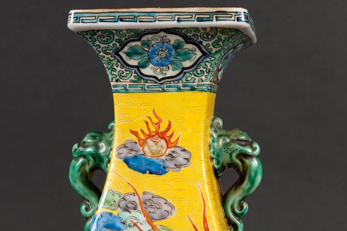 Vase Avec Dragon, Kutani, Japon, époque Mejji (1868-1912).   -photo-7
