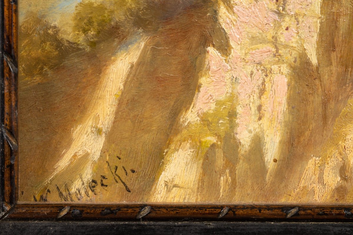 Autumn Landscape, Wladyslaw Aleksander Malecki (1836-1900), Oil On Wood, Realism, 19th Century-photo-5