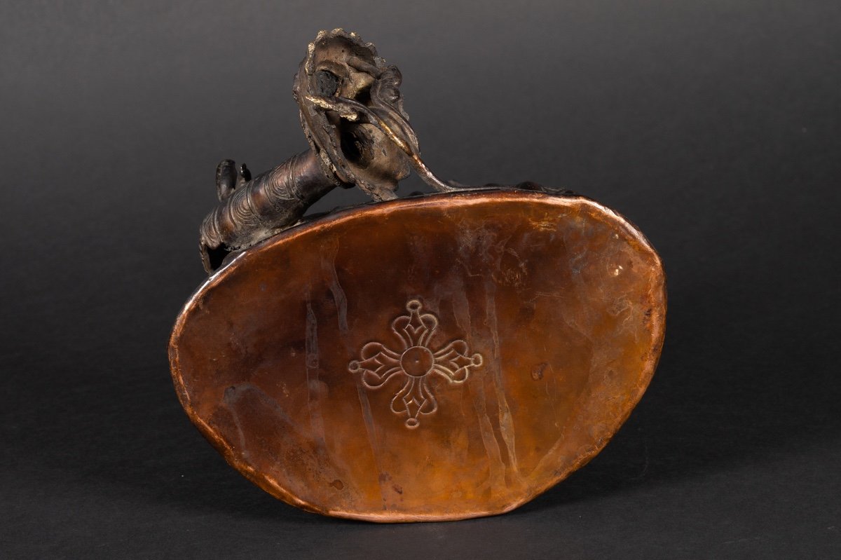 Tara Verte, Bronze Patiné, Tibet/népal, XIXe/XXe Siècle. -photo-8