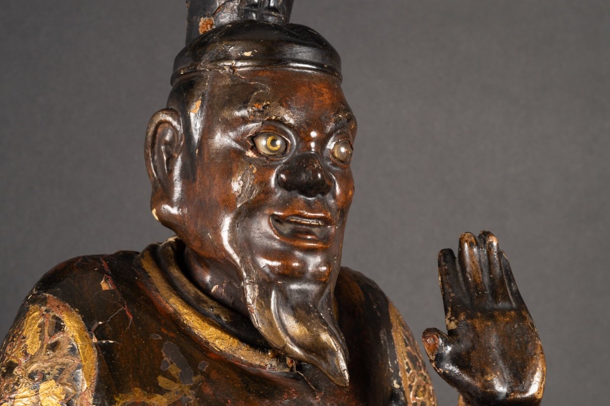 Polychrome Wooden Sculpture, Japan, Edo Period (1603-1868). -photo-6