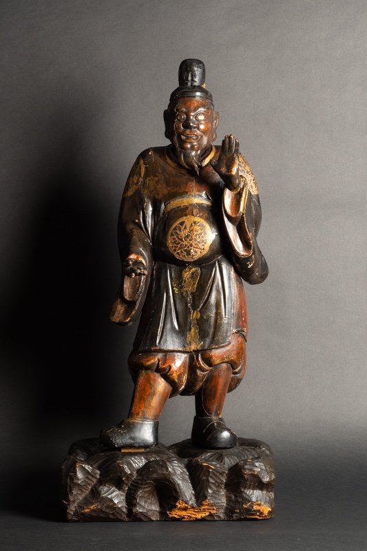 Polychrome Wooden Sculpture, Japan, Edo Period (1603-1868). 