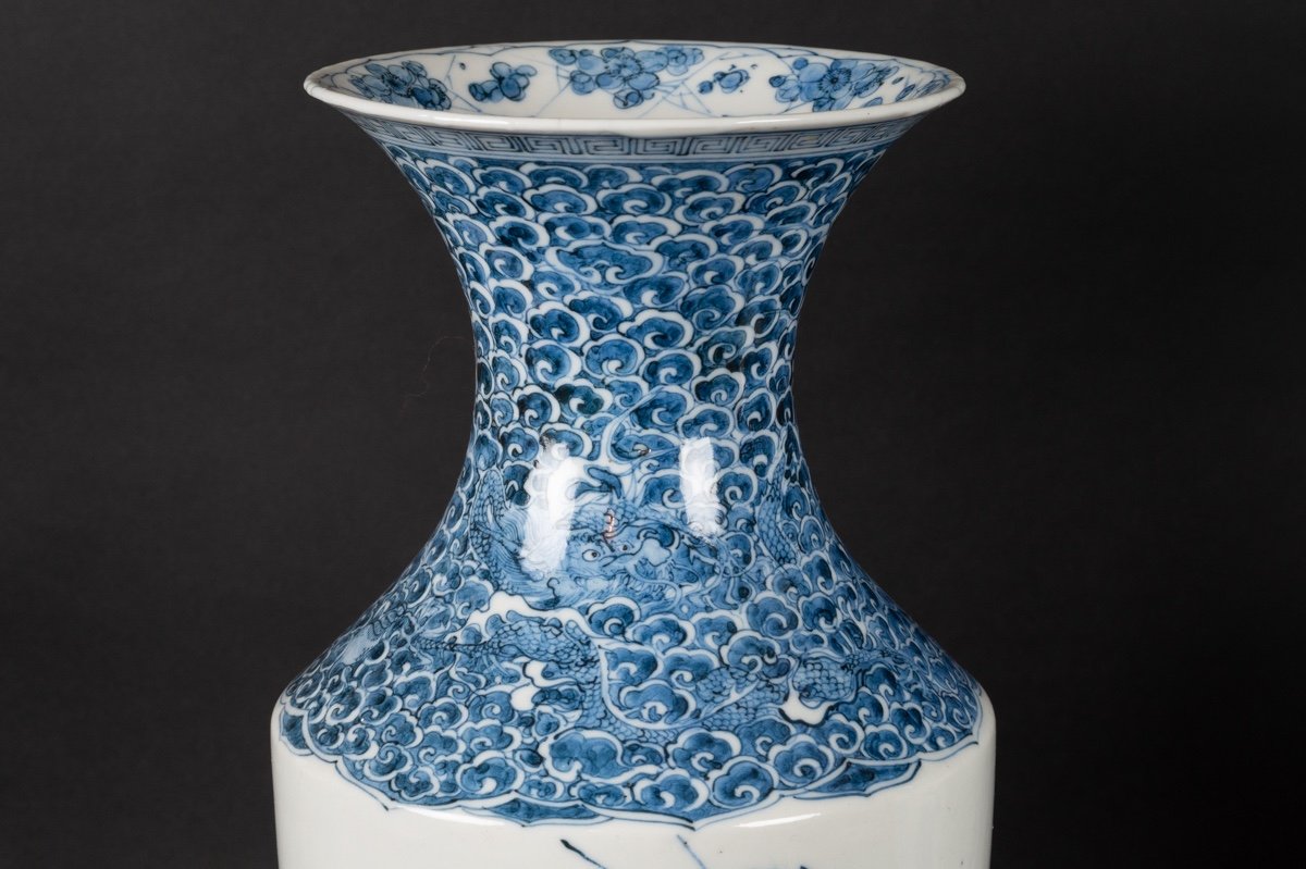 Paire De Vases Avec Grues Et Dragons, Arita, Japon, ère Meiji (1868-1912).  -photo-5