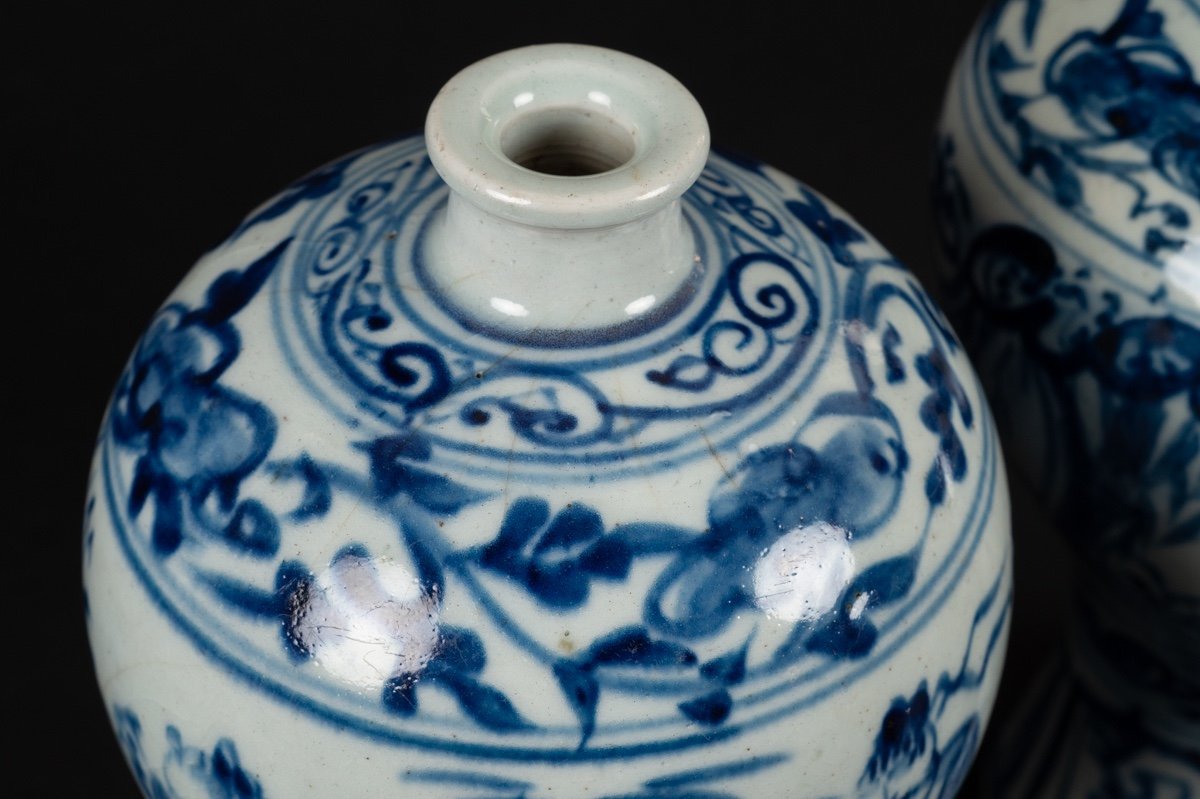 Paire De Vases Bleu Et Blanc, Chine, Dynastie Qing (1644-1912)-photo-8