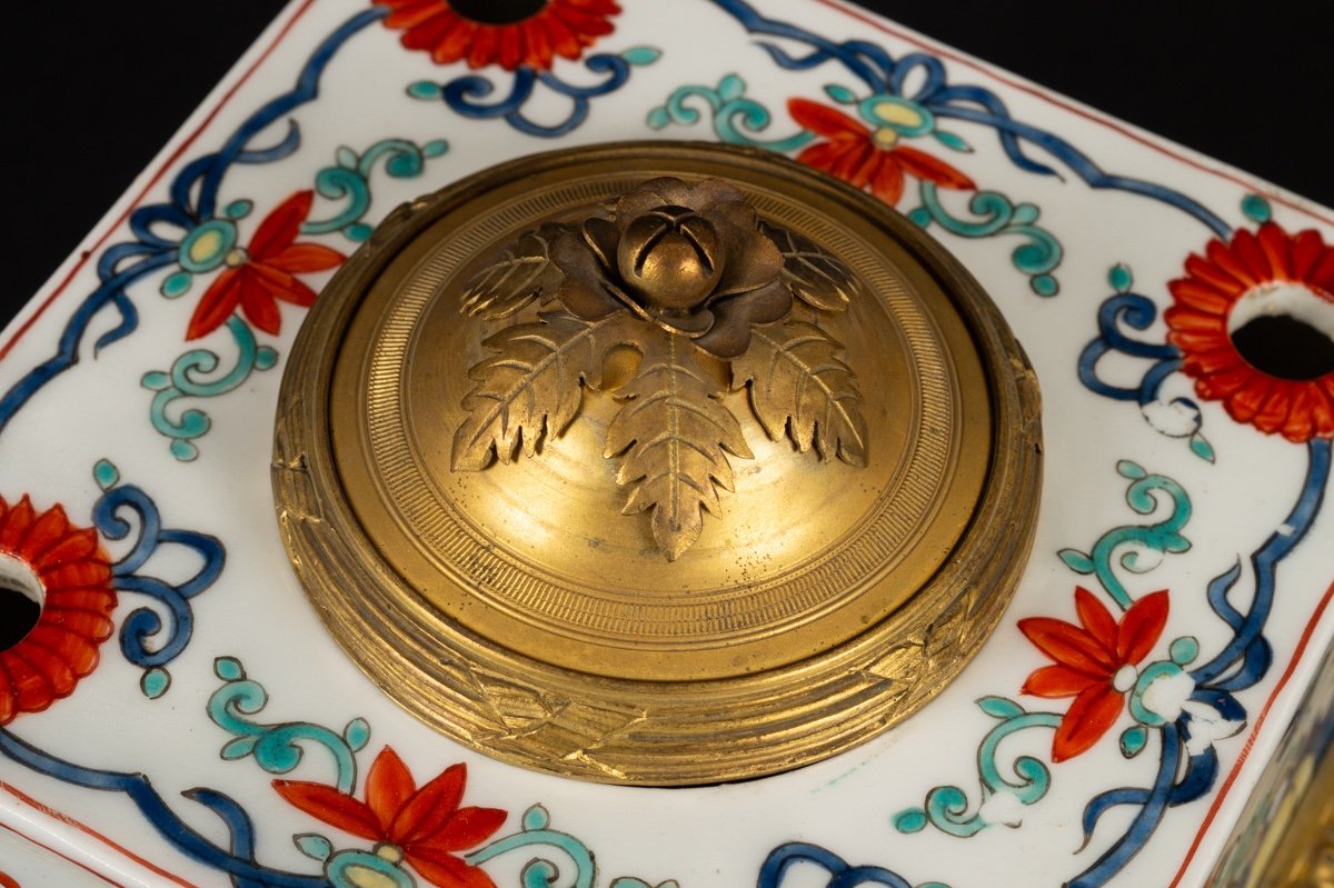 Encrier Kakiemon Avec Garnitures En Bronze Doré, Samson, France, XIXe Siècle. -photo-1