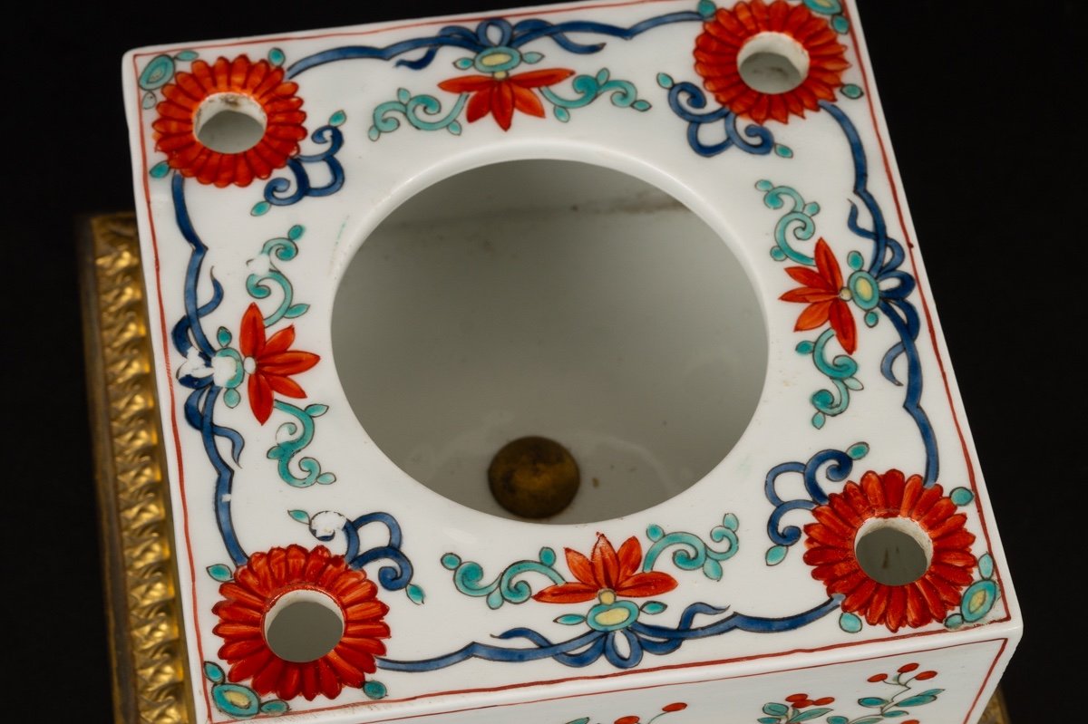 Encrier Kakiemon Avec Garnitures En Bronze Doré, Samson, France, XIXe Siècle. -photo-8