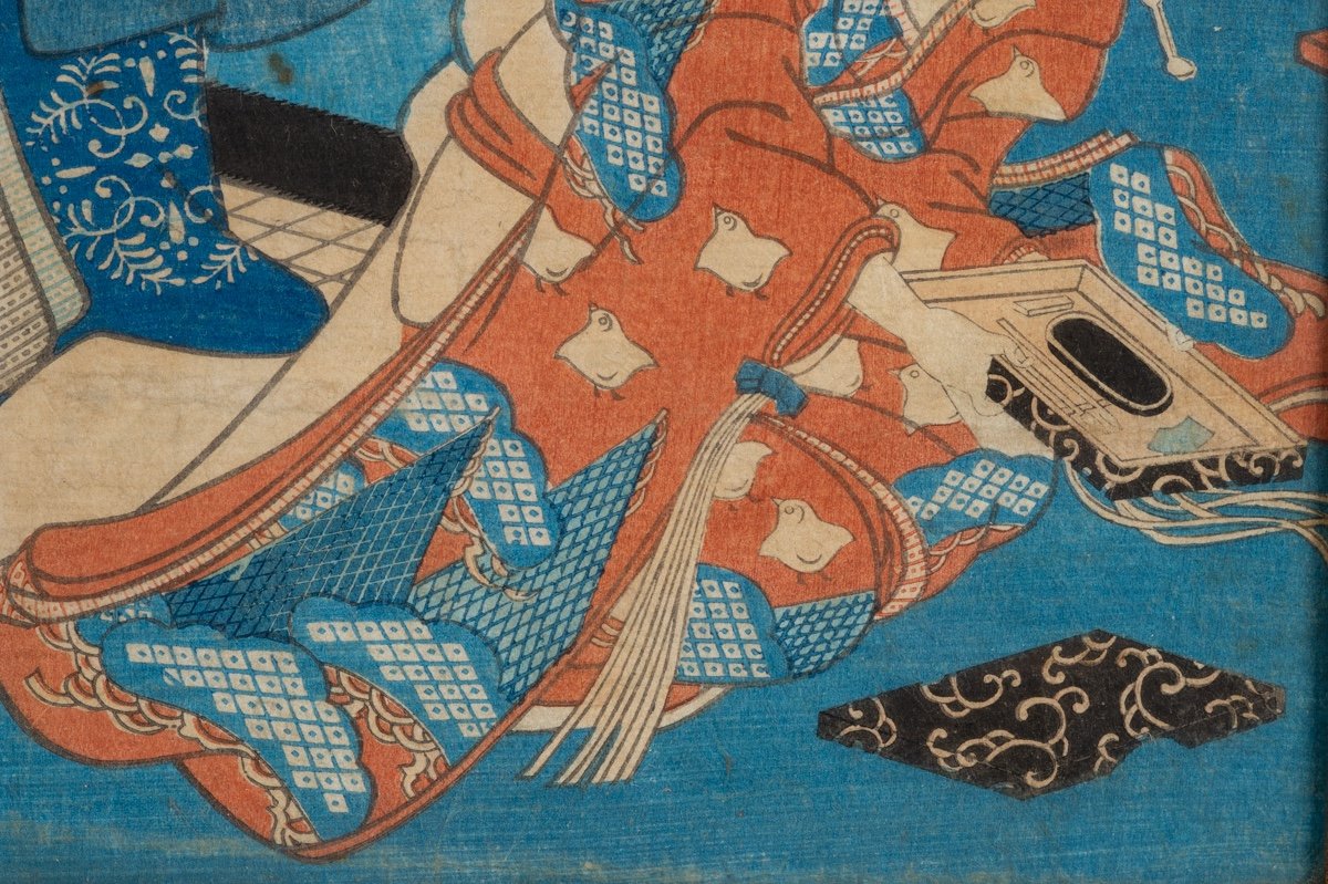 Couple Au Bord De La Mer, Estampe Ukiyo-e, Japon, époque d'Edo, XIXe Siècle. -photo-3
