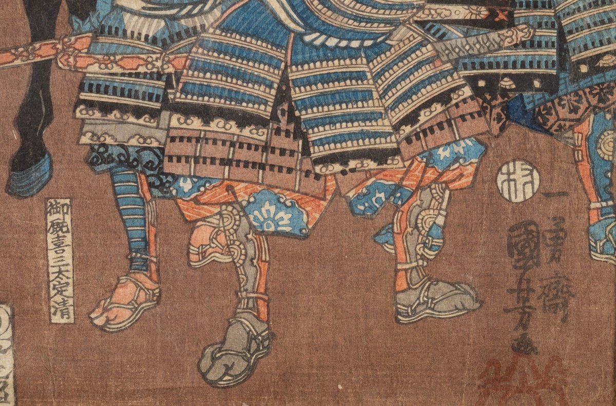 Utagawa Kuniyoshi (1798-1861), Samouraï Sur La Côte, Estampe Ukiyo-e, Japon, Edo, 1840-1847-photo-5