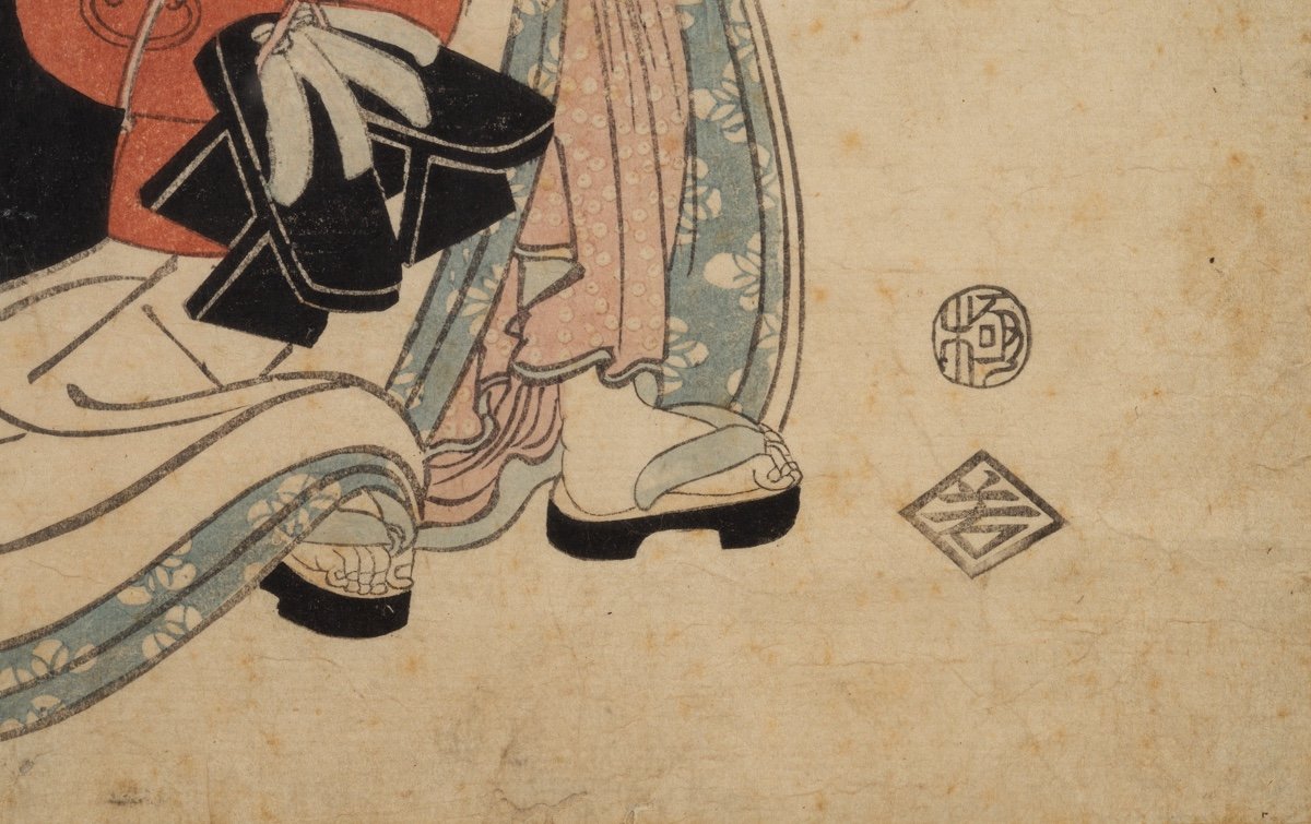 Bijin With Parasol, Ukiyo-e Print, Japan, Edo Period, 19th Century.-photo-5