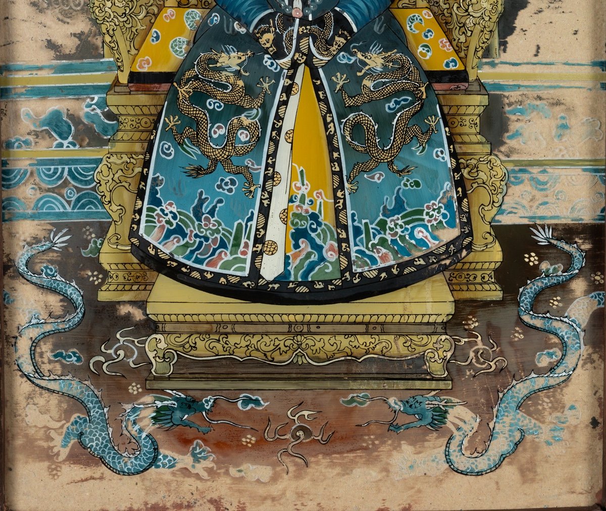 Couple Impérial, Peintures Inversées Sur Verre, Chine, XIXe/XXe Siècle. -photo-6