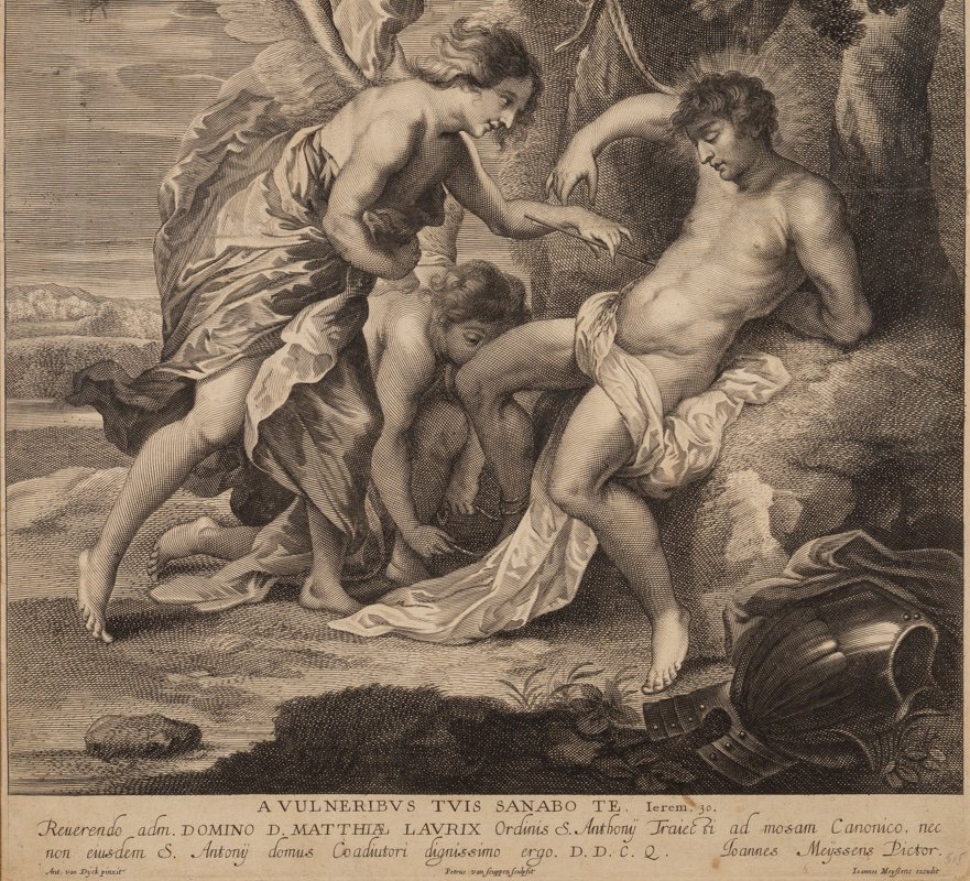 Saint Sébastien, Pieter Van Schuppen d'Après Anthony Van Dyck, Gravure, 1650-55. -photo-4