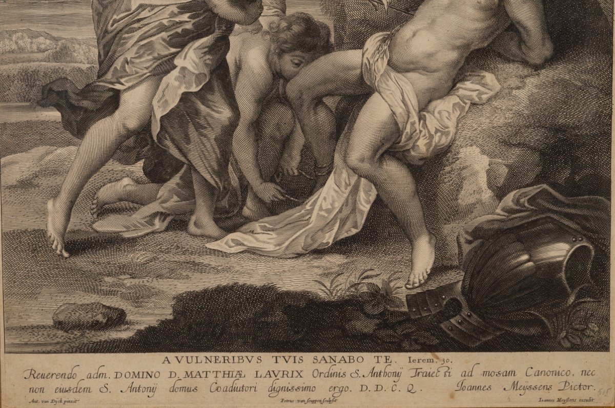 Saint Sébastien, Pieter Van Schuppen d'Après Anthony Van Dyck, Gravure, 1650-55. -photo-3