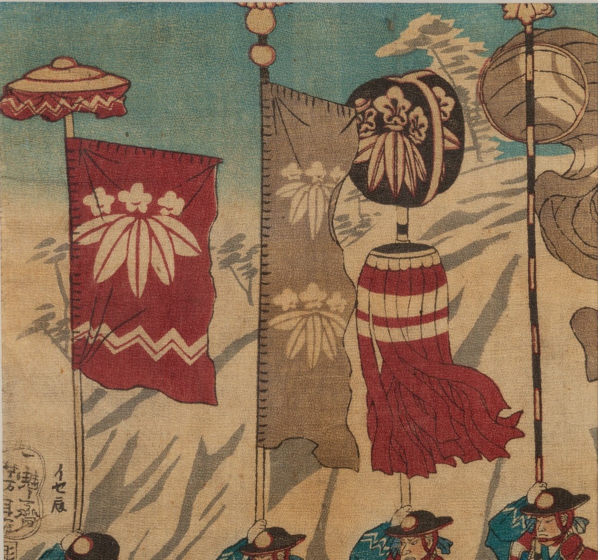 Paire Ukiyo-e Avec Samouraï, Tsukioka Yoshitoshi (1839 - 1892), Japon, ère Edo/meiji, XIXe S.-photo-3