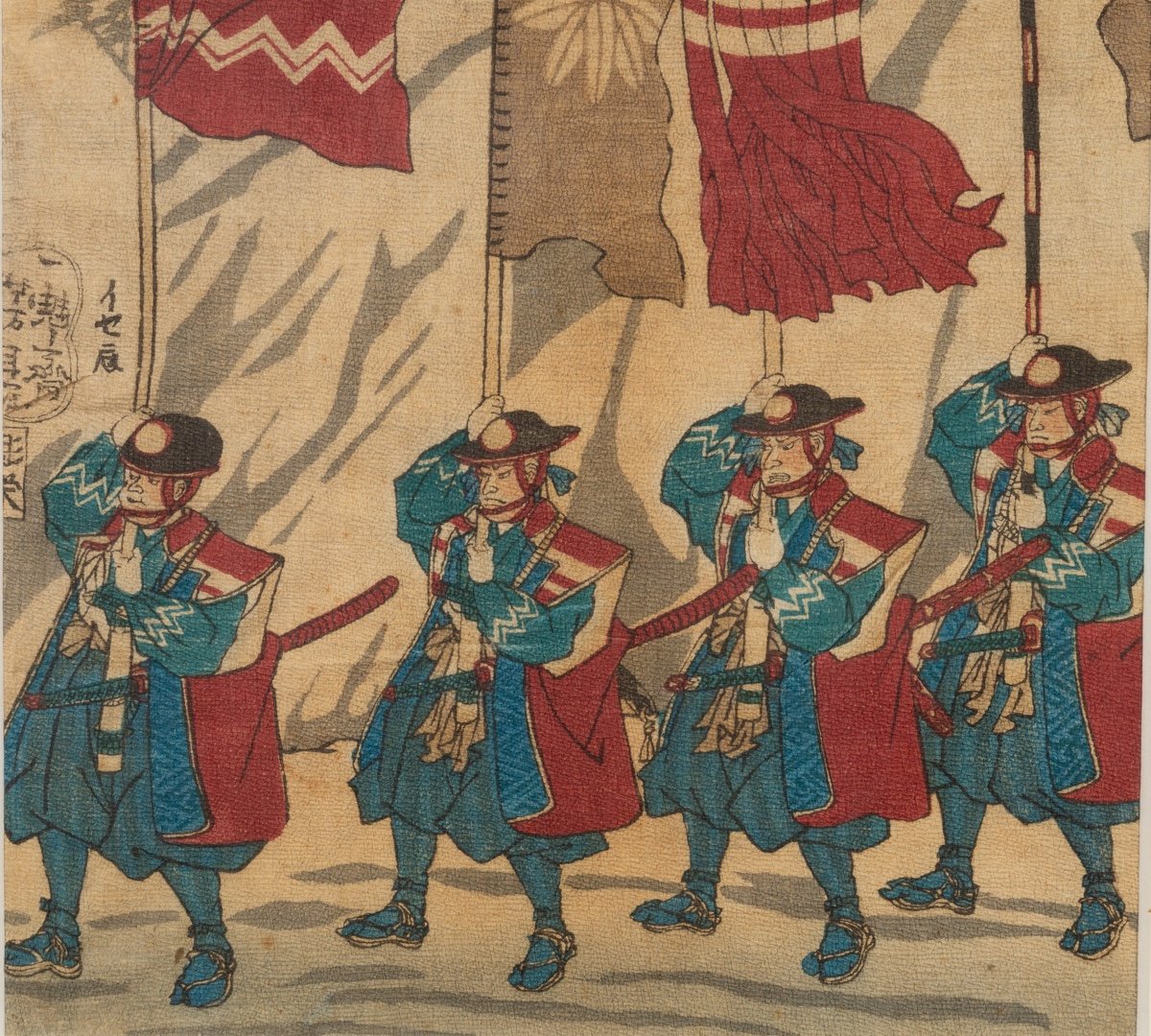 Paire Ukiyo-e Avec Samouraï, Tsukioka Yoshitoshi (1839 - 1892), Japon, ère Edo/meiji, XIXe S.-photo-4
