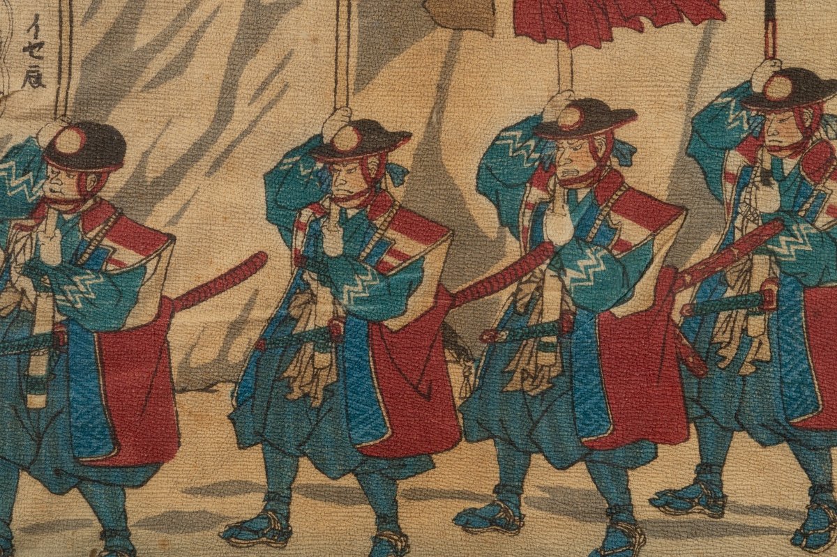 Paire Ukiyo-e Avec Samouraï, Tsukioka Yoshitoshi (1839 - 1892), Japon, ère Edo/meiji, XIXe S.-photo-1