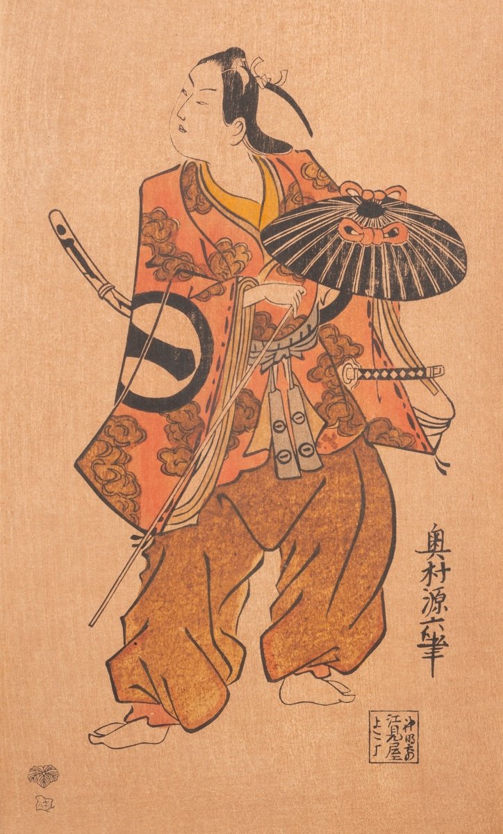Acteur Ichikawa Monosuke, d'Après Okumura Masanobu (1686-1764), Ukiyo-e, Japon, XIXe/XXe Siècle-photo-3