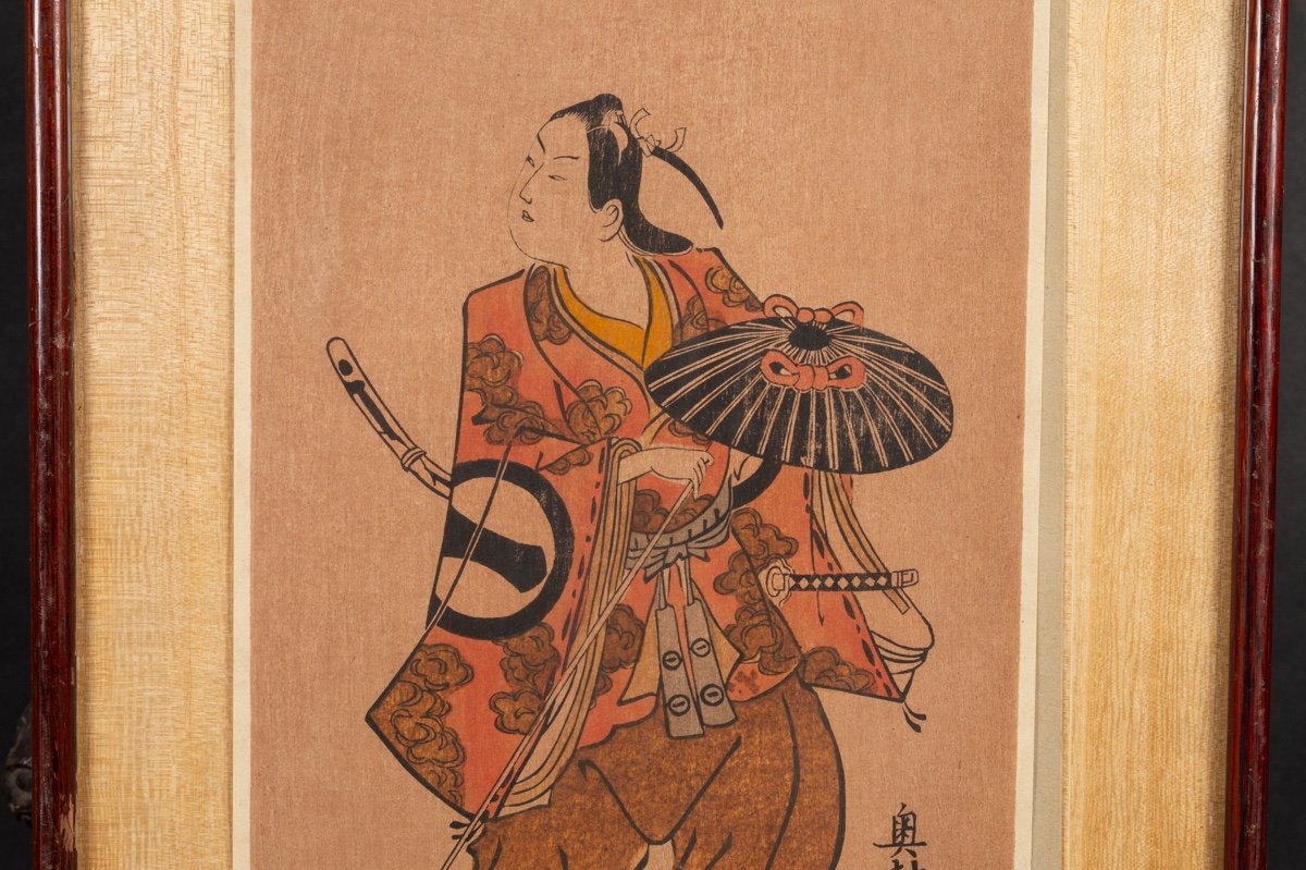 Acteur Ichikawa Monosuke, d'Après Okumura Masanobu (1686-1764), Ukiyo-e, Japon, XIXe/XXe Siècle-photo-4