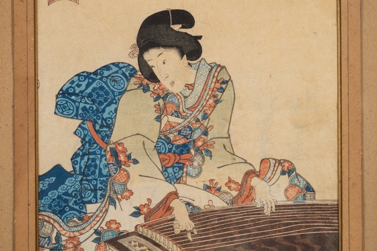 Woman Playing Koto, Utagwa Kunisada (1786 - 1865), Japan, Edo Period, 1857 -photo-1