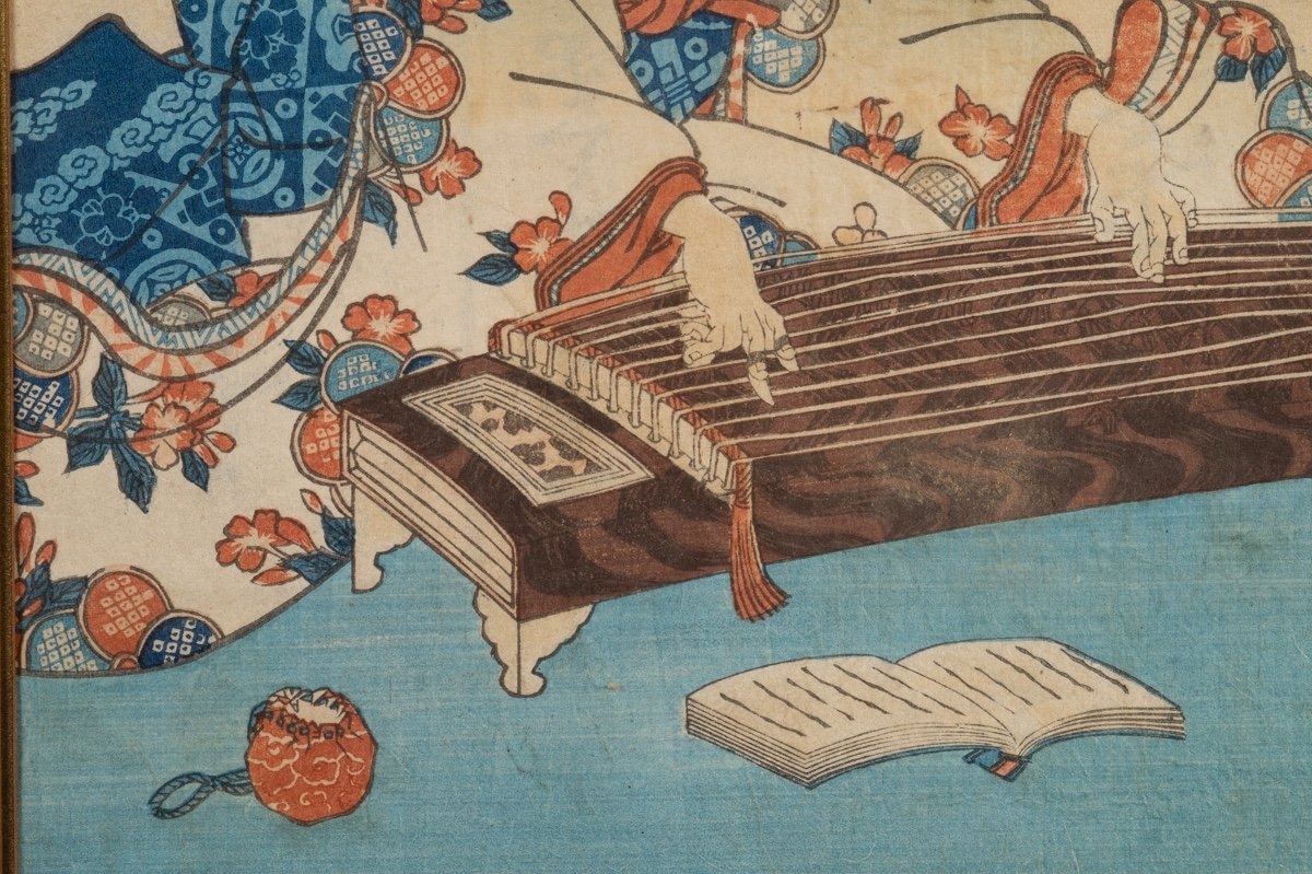 Woman Playing Koto, Utagwa Kunisada (1786 - 1865), Japan, Edo Period, 1857 -photo-3