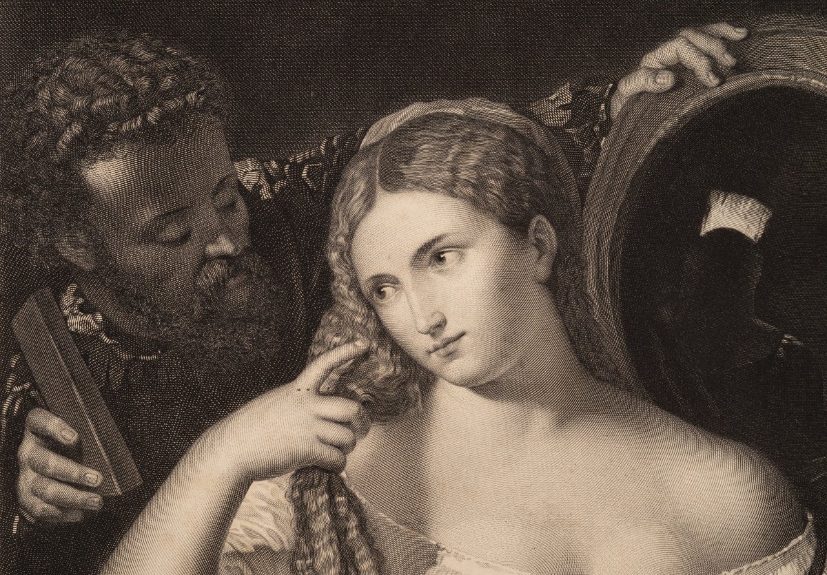 La Maitresse Du Titien, François Forster (Suisse, 1790-1872) d'Après Titien, Gravure, XIXe S.-photo-3