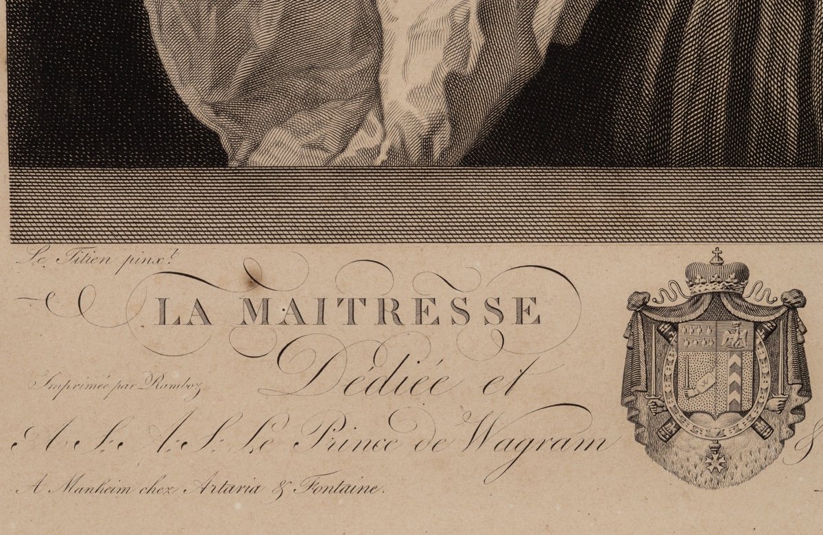 La Maitresse Du Titien, François Forster (Suisse, 1790-1872) d'Après Titien, Gravure, XIXe S.-photo-5