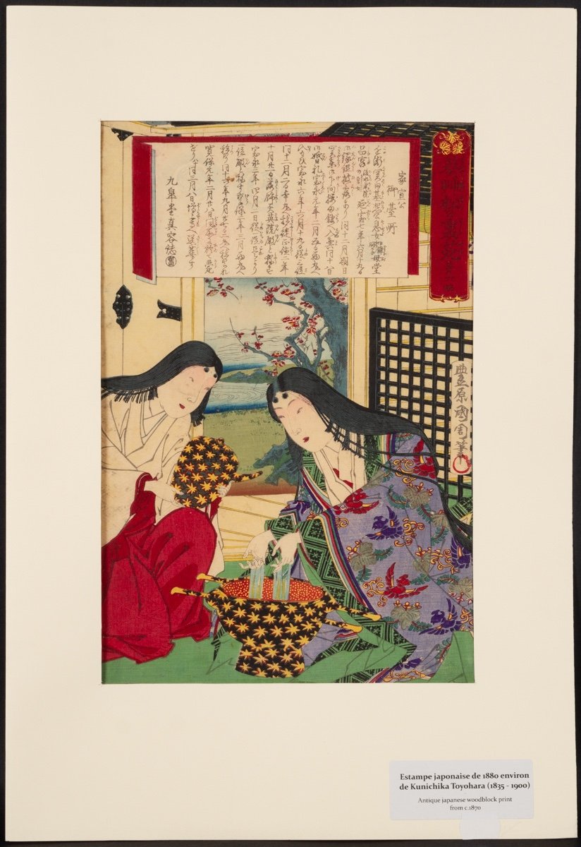 Femmes Dans Un Intérieur, Toyohara Kunichika (1835-1900), Ukiyo-e, ère Meiji, 1879-photo-2