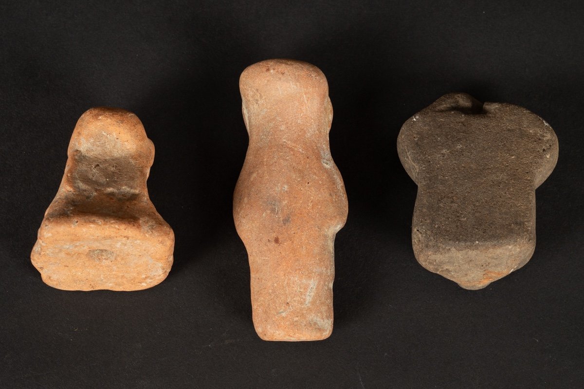 Trois Figurines - Vénus, Culture Chorrera (1300 - 300 Av. J.-c.), équateur, Céramique Précolomb-photo-4