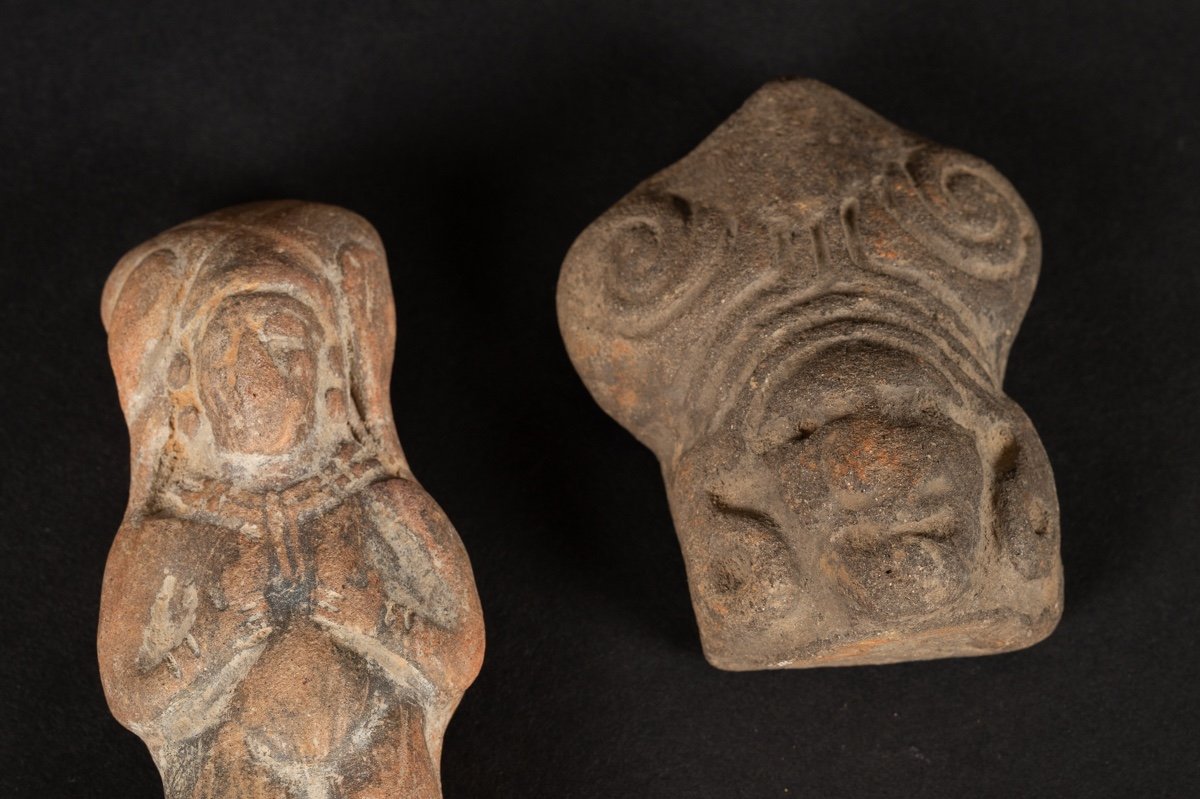 Trois Figurines - Vénus, Culture Chorrera (1300 - 300 Av. J.-c.), équateur, Céramique Précolomb-photo-5