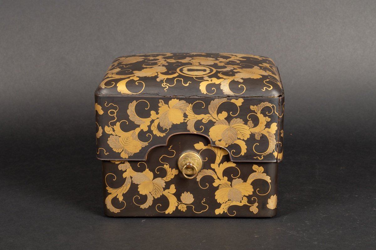 Coffret Tebako Avec Insert, Laque Maki-e, Japon, ère Edo, XIXe Siècle. -photo-3