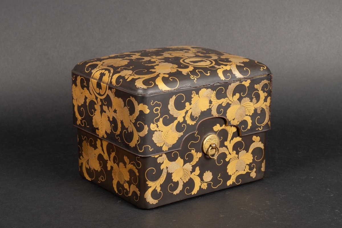 Coffret Tebako Avec Insert, Laque Maki-e, Japon, ère Edo, XIXe Siècle. -photo-4