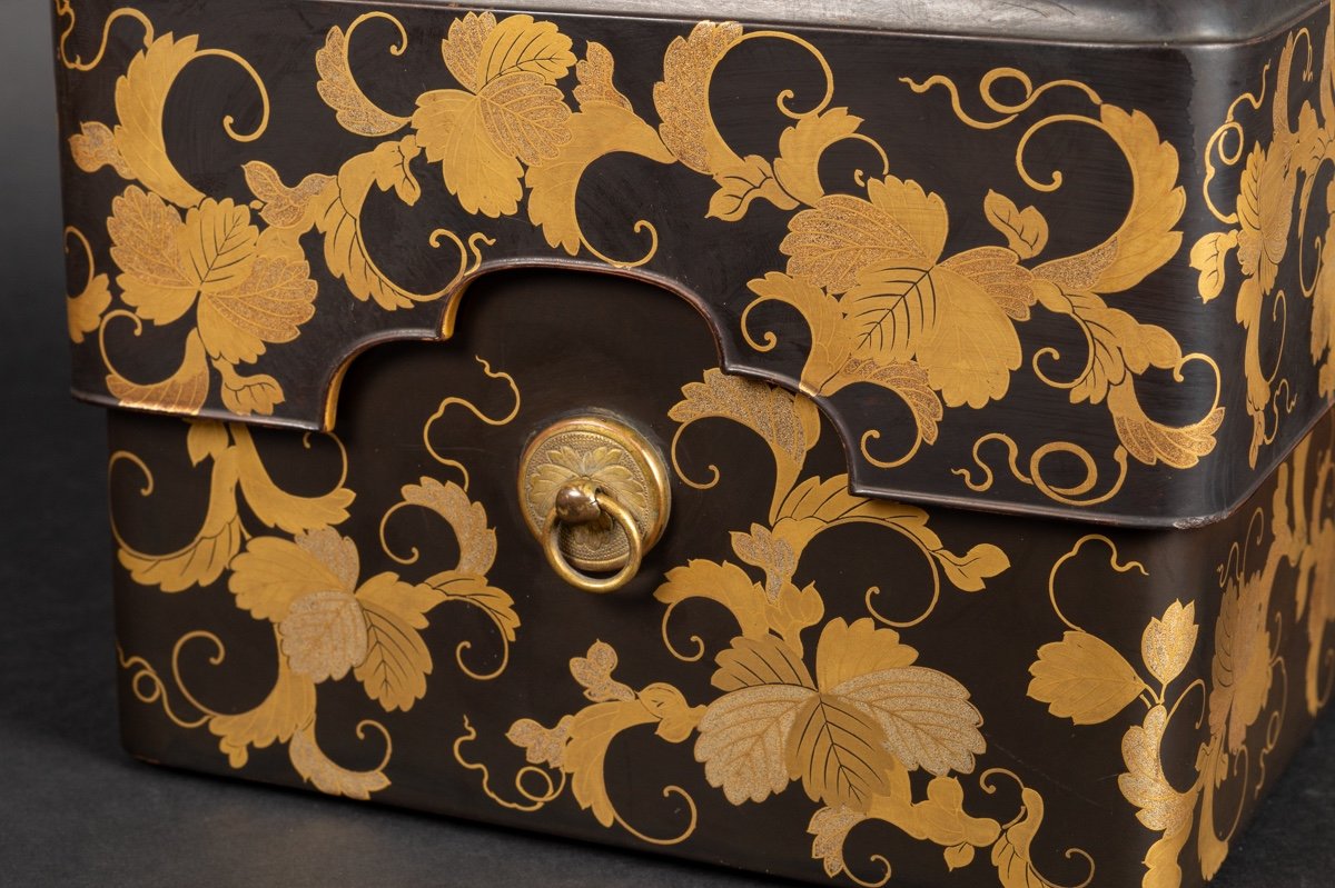 Coffret Tebako Avec Insert, Laque Maki-e, Japon, ère Edo, XIXe Siècle. -photo-3