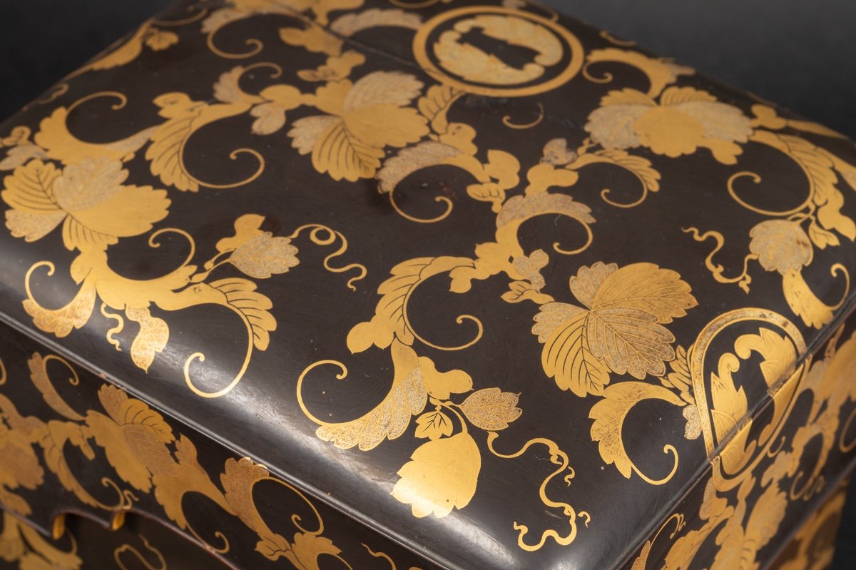 Coffret Tebako Avec Insert, Laque Maki-e, Japon, ère Edo, XIXe Siècle. -photo-4