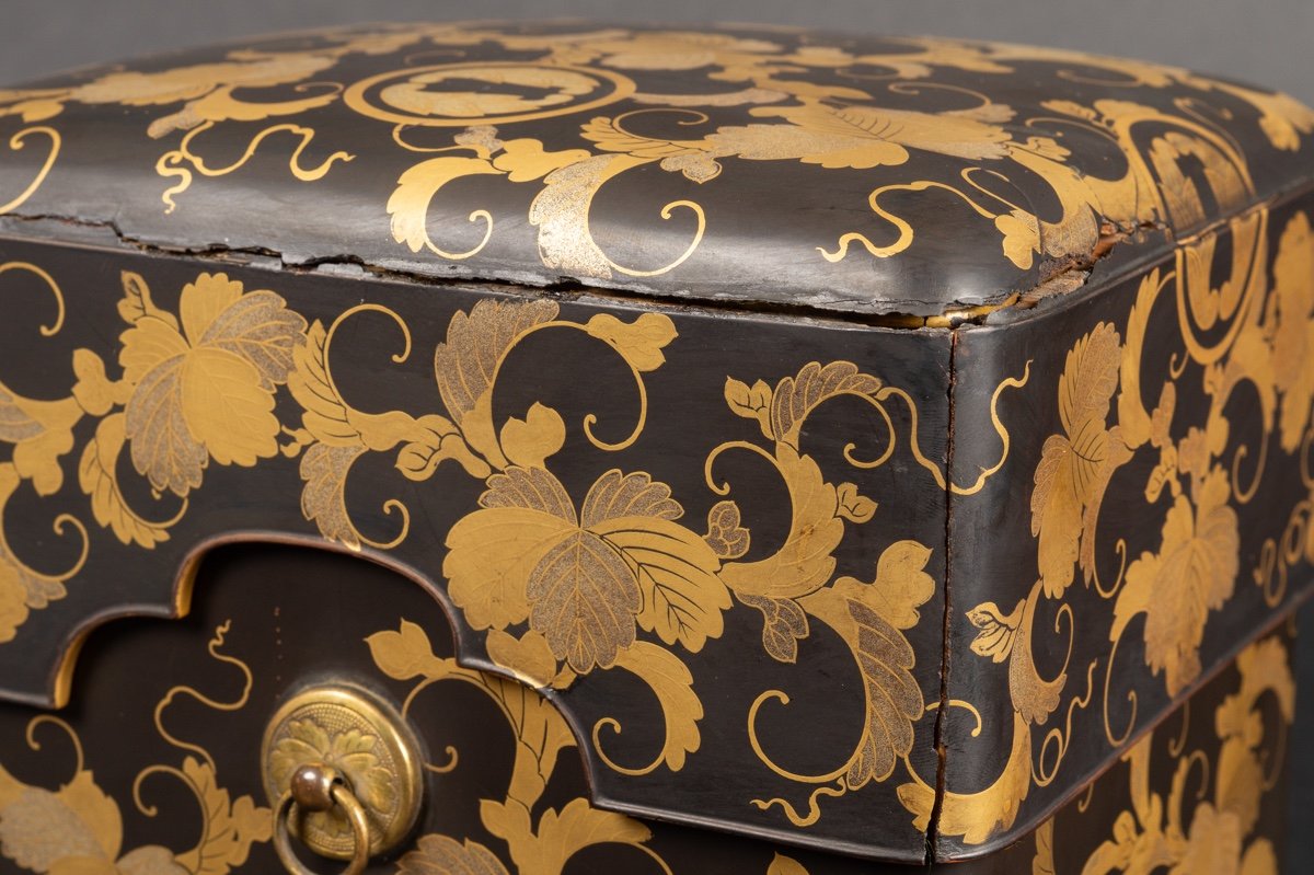 Coffret Tebako Avec Insert, Laque Maki-e, Japon, ère Edo, XIXe Siècle. -photo-6